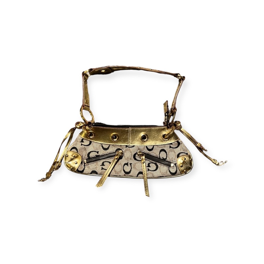 Guess Gold Metallic Baguette Purse